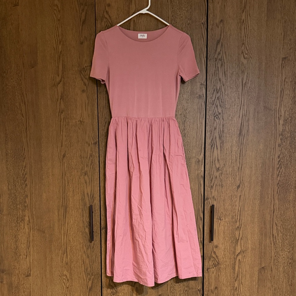 Chic Pink Midi Dress